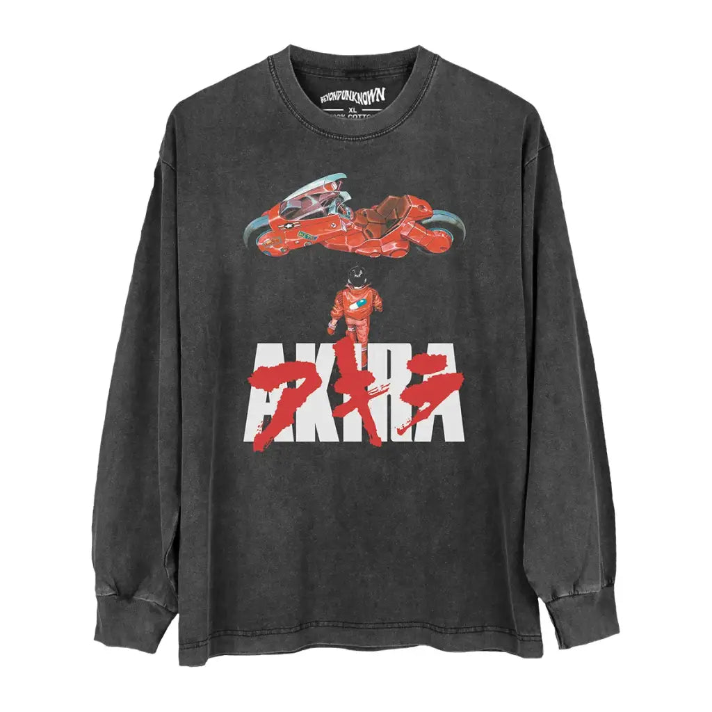 Akira Memories Metropolis T-shirt - Otomo Katsuhiro Collector Edition | Washed Black Gray Long Sleeve / m | Core Capsule