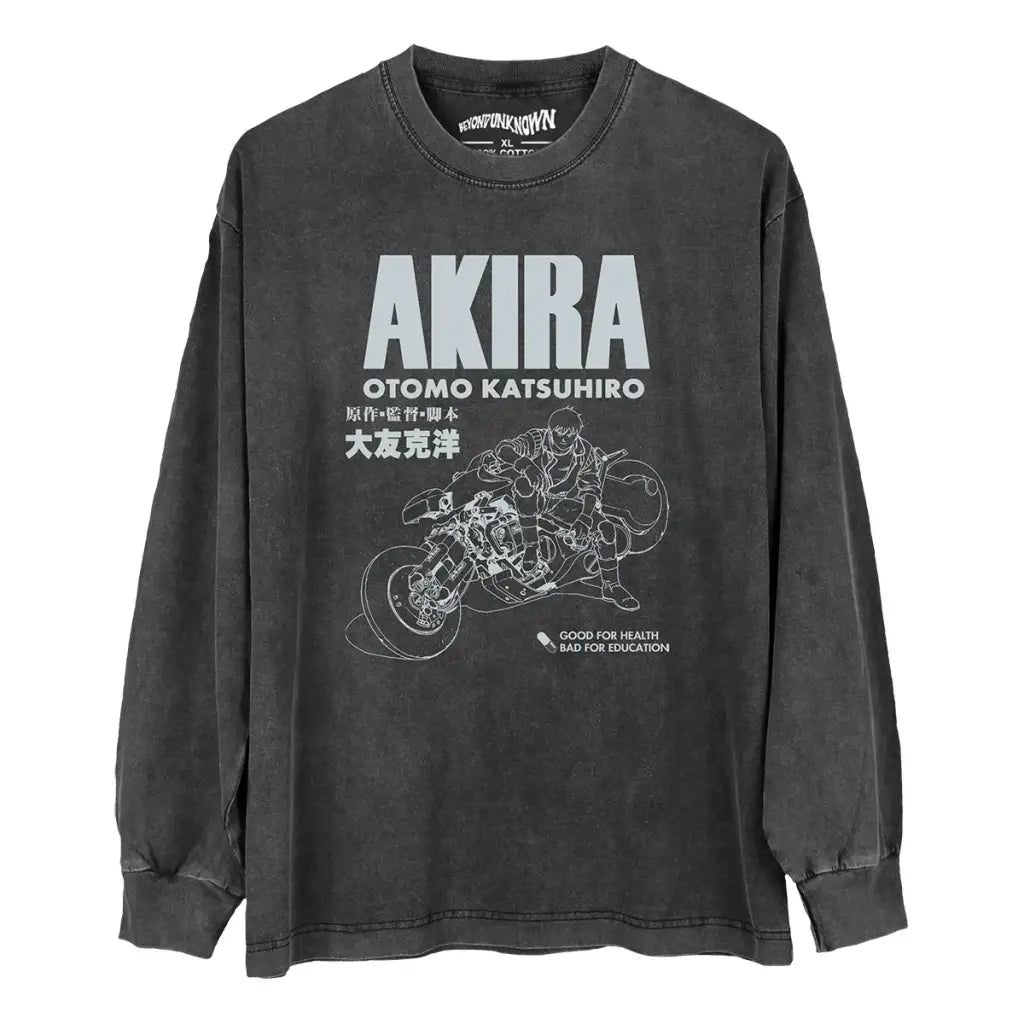 Akira Metropolis T-shirt - Otomo Katsuhiro Anime Collection Graphic Shirt | Washed Black Gray / s | Core Capsule