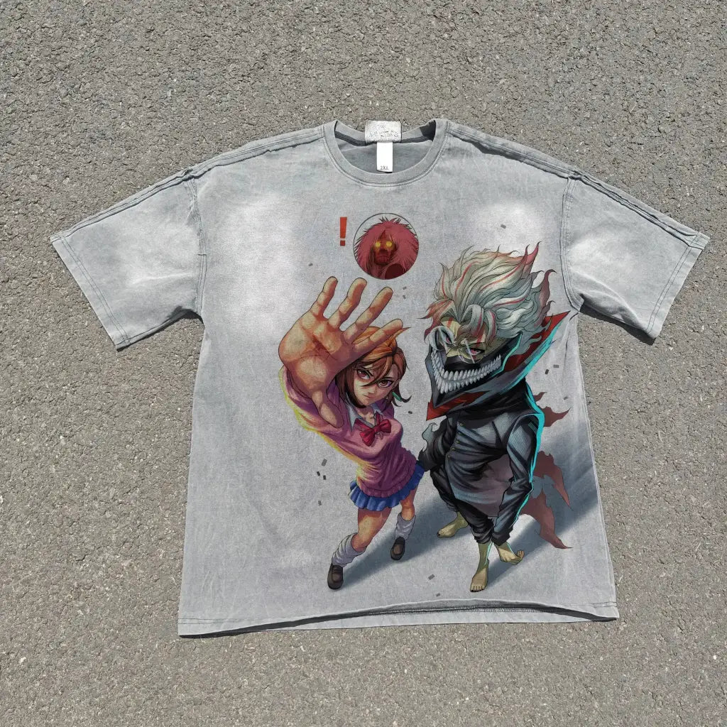 Astral Link Dandadan T-shirt | Washed Gray / s | Core Capsule