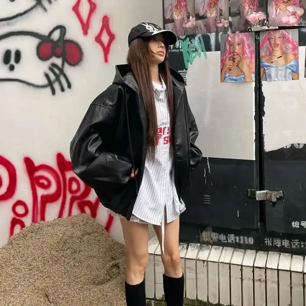 Blackout Street Pu Leather Jacket | Core Capsule