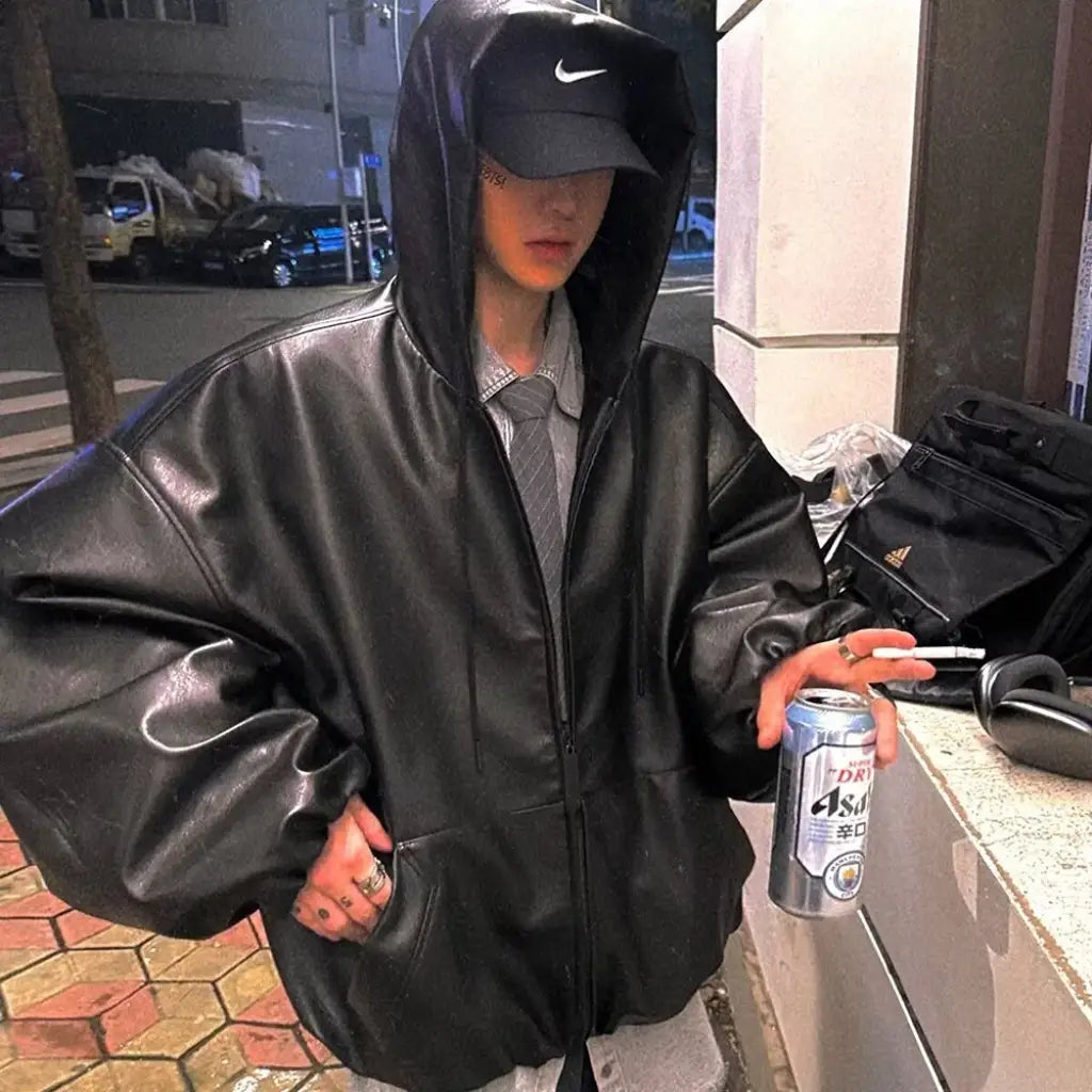 Blackout Street Pu Leather Jacket | Core Capsule