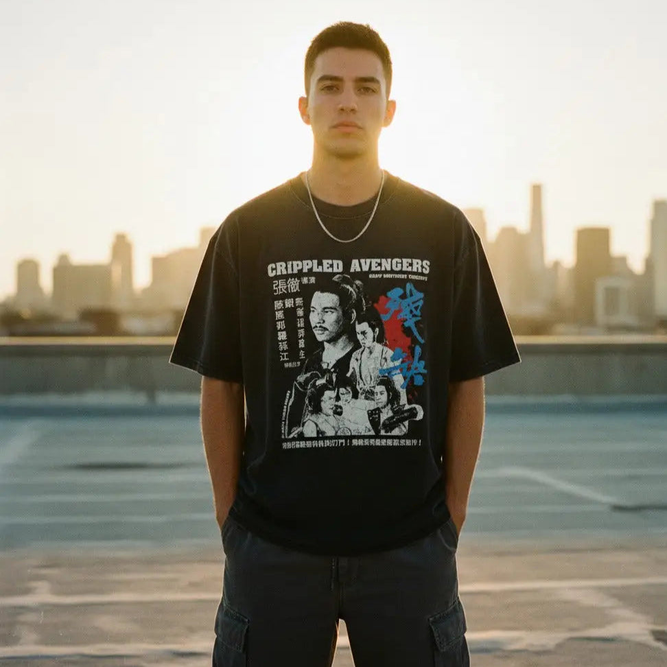 Crippled Avengers Vintage T-shirt - 70s Kung Fu Movie Graphic Shirt | Apparel