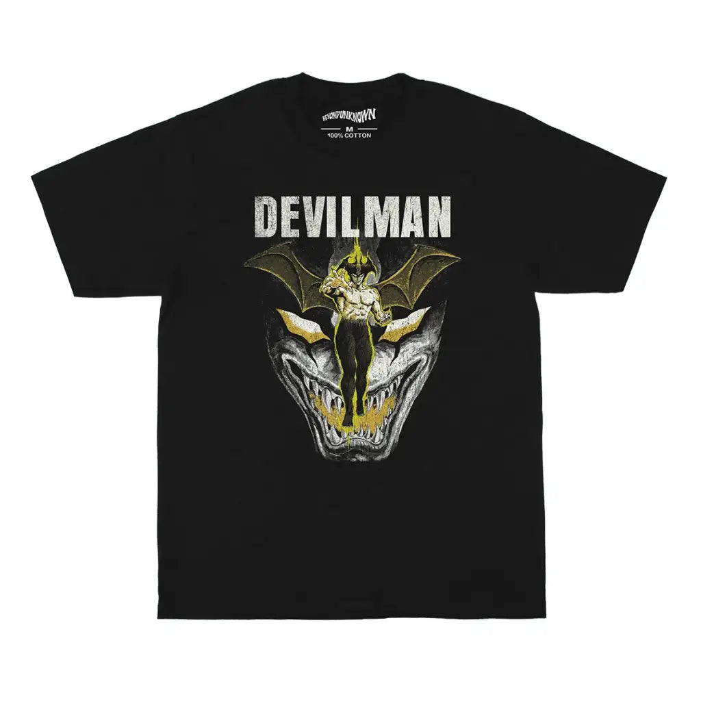 Devilman Anime T-shirt - Go Nagai Classic Horror Manga Graphic Shirt | Black / s | Core Capsule