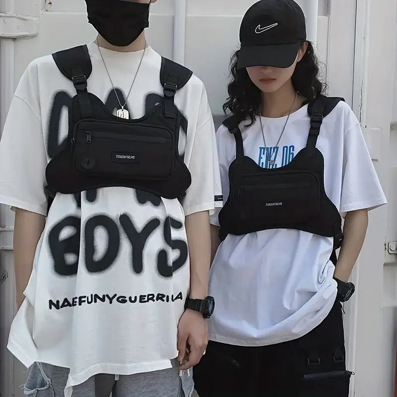 Cyberpunk Chest Rig Vest: Redefining Japanese Y2K Anime Streetwear for Dark Fashion Enthusiasts - Zenith Threads Co. 