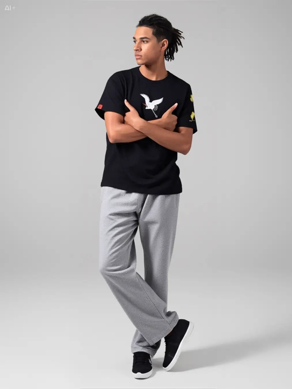 Explore Japanese Fashion: The Crane Embroidered Tee with Y2K Anime Streetwear Charm - Zenith Threads Co. 