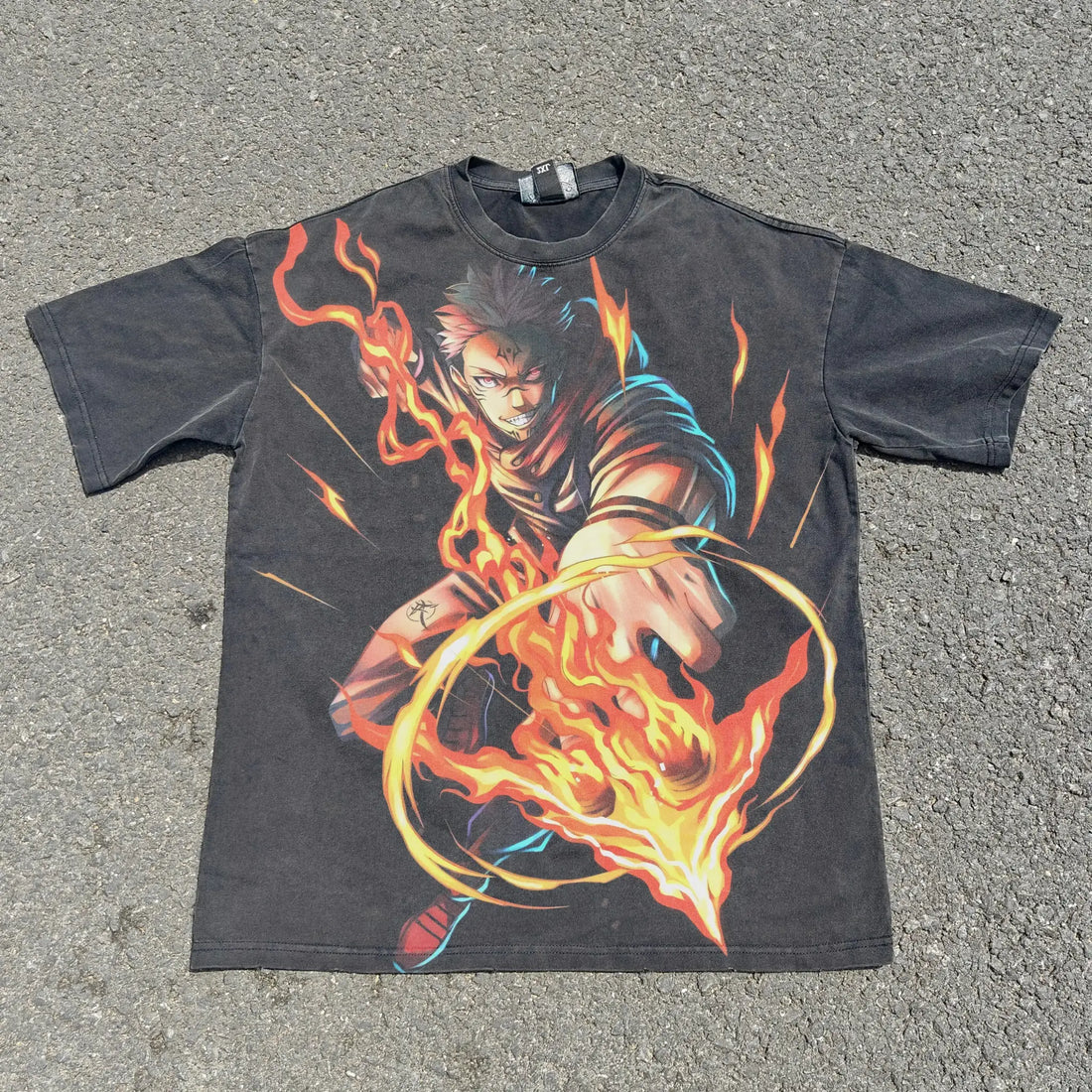 Flame of Malevolence Tee: Redefining Y2K Anime Streetwear Through Japanese Gothic Fashion - Zenith Threads Co. 