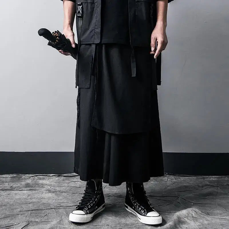 Fusion of Anime and Dark Fashion: Discover Ghoststep Hakama in Y2K Techwear - Zenith Threads Co. 