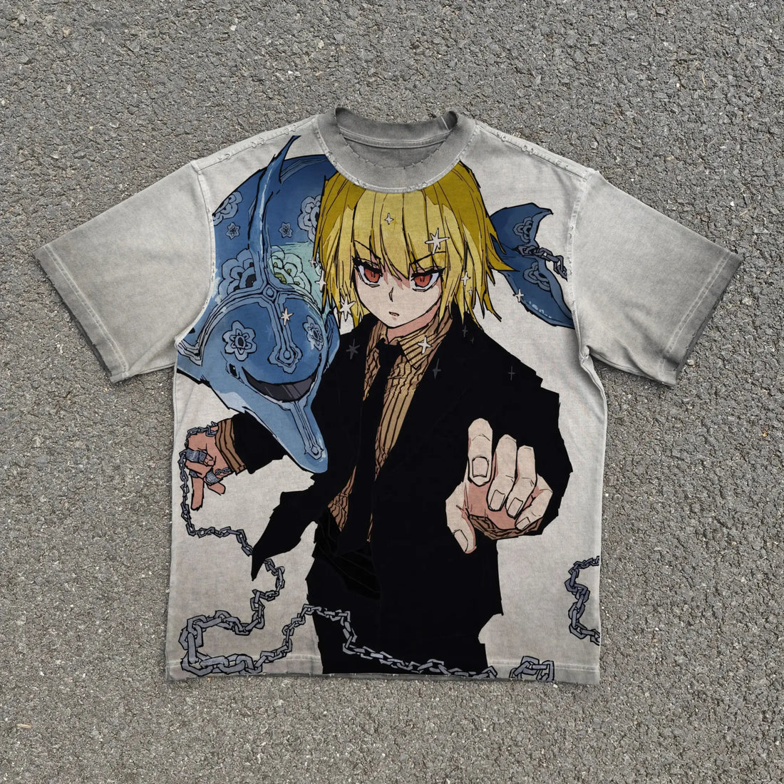 Kurapika Chain Revolution: Captivate the Y2K Realm with Japanese Anime and Gothic Streetwear - Zenith Threads Co. 