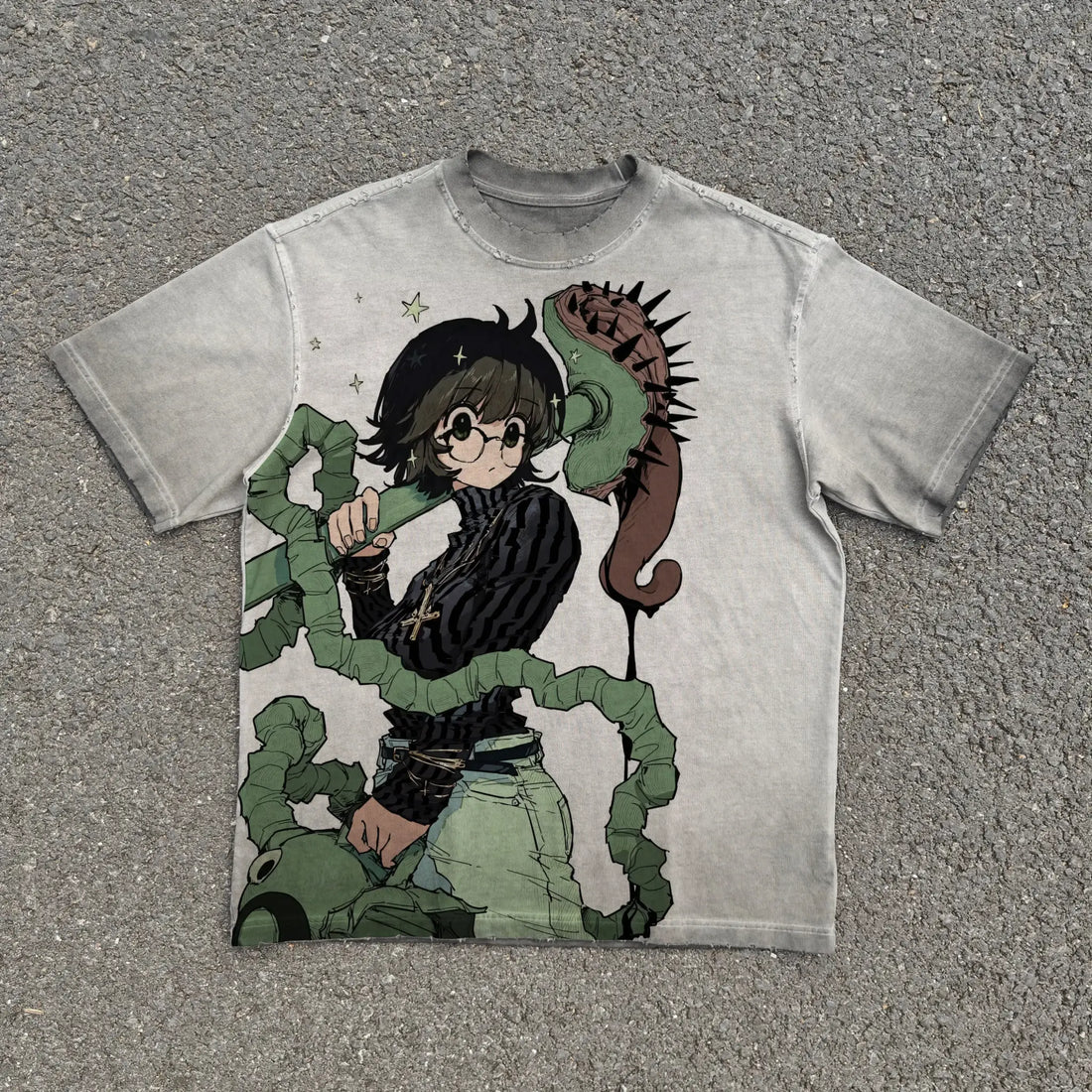 Unearth Japanese Aesthetic with Venom Bloom Tee in Y2K Anime Streetwear Fusion - Zenith Threads Co. 