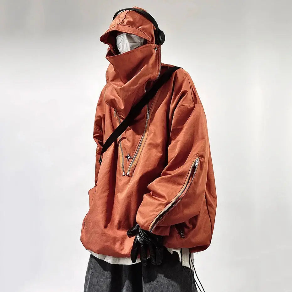 Unlock Anime and Techwear Fusion: Driftveil Utility Pullover in Y2K Gothic Fashion - Zenith Threads Co. 
