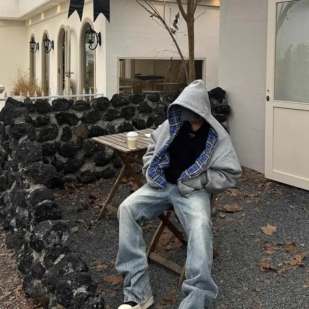 Oversized Plaid Reversible Hoodie | Core Capsule