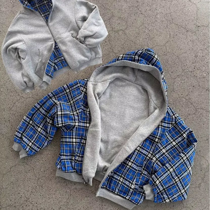Oversized Plaid Reversible Hoodie | Core Capsule