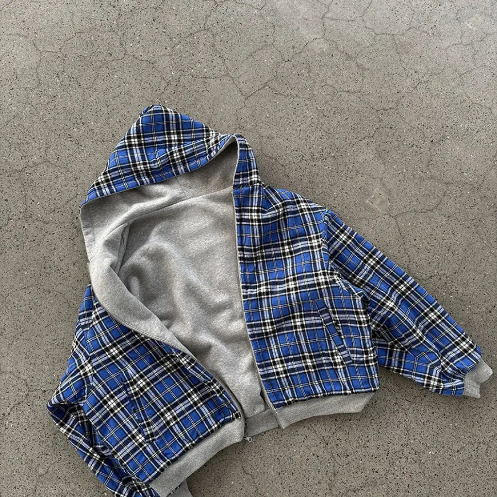 Oversized Plaid Reversible Hoodie | Core Capsule