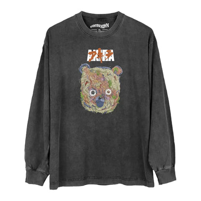 Akira Anime T-shirt - Katsuhiro Otomo Classic Manga Graphic Shirt | Washed Black Long Sleeve / Xl | Apparel