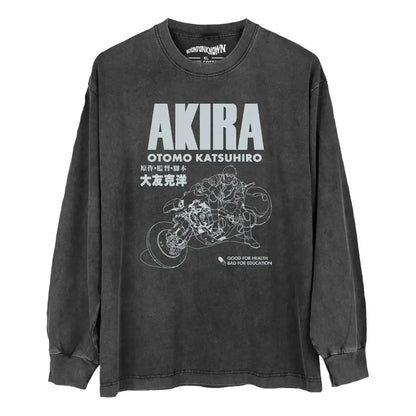 Akira Metropolis T-shirt - Otomo Katsuhiro Anime Collection Graphic Shirt | Washed Black Gray / s | Core Capsule