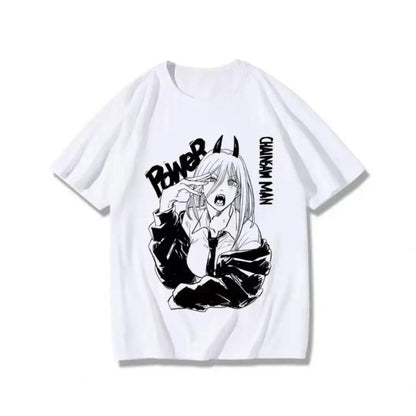 Chainsaw Man Power Anime T-shirt | White / s | Core Capsule