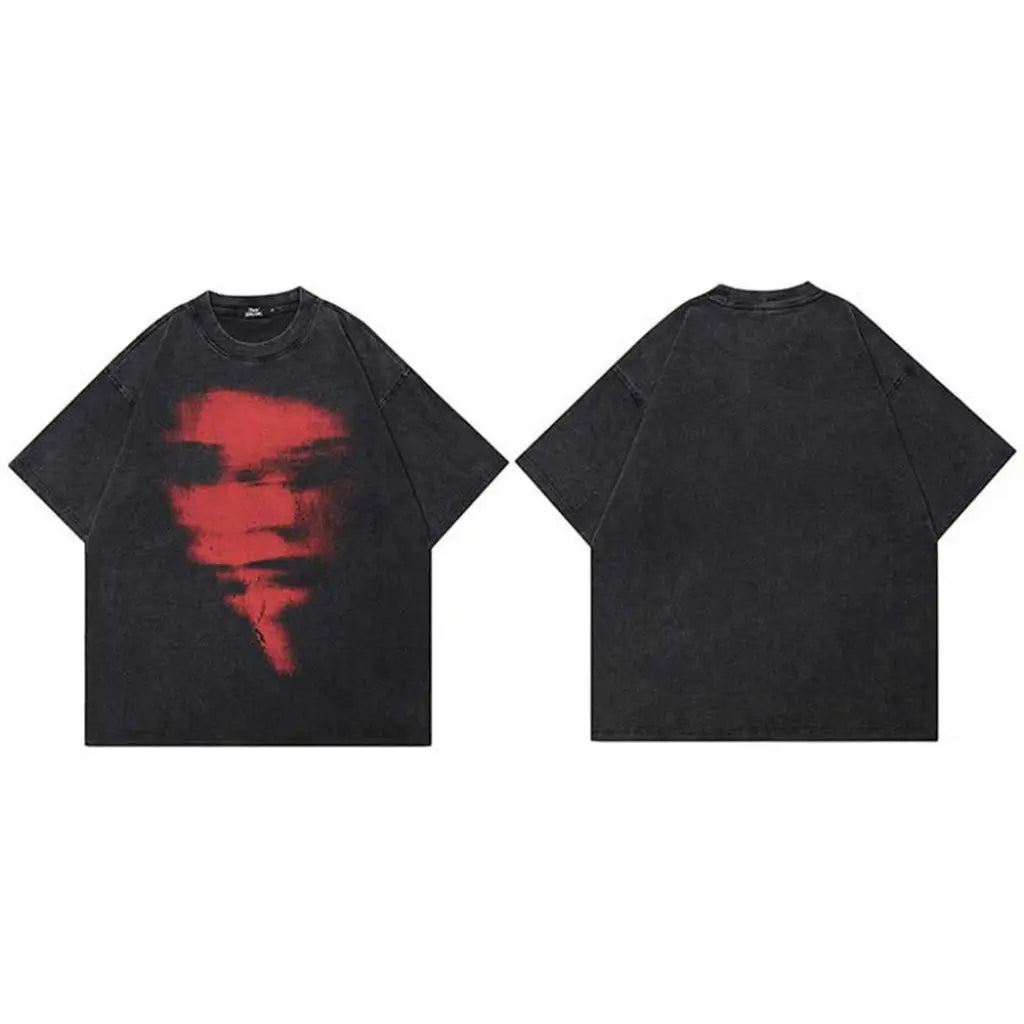 Cipher Blurred Tee – Black Vintage Cotton | Red / l | Core Capsule