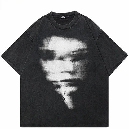 Cipher Blurred Tee – Black Vintage Cotton | Core Capsule
