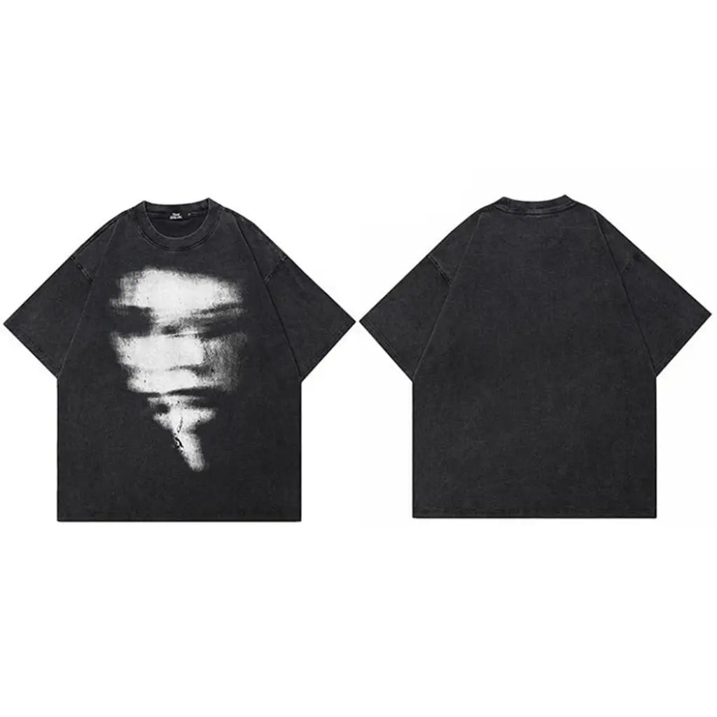 Cipher Blurred Tee – Black Vintage Cotton | White / l | Core Capsule