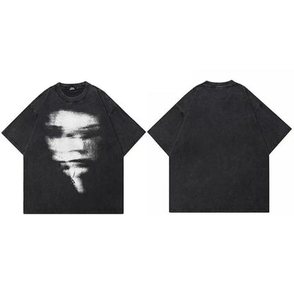 Cipher Blurred Tee – Black Vintage Cotton | White / l | Core Capsule