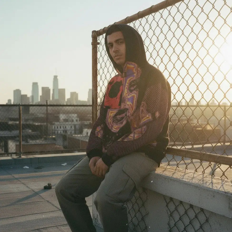 Crimson Psyche – Harajuku Glitch Hoodie | Core Capsule
