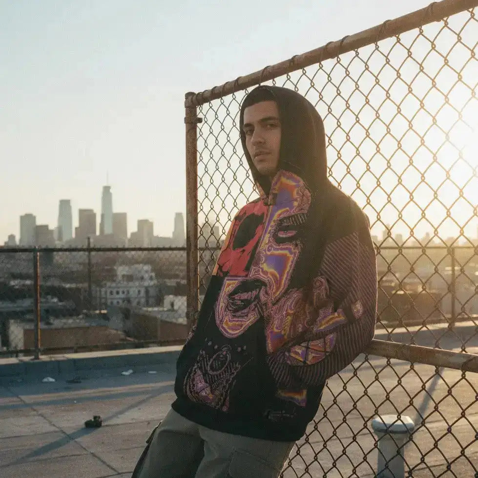 Crimson Psyche – Harajuku Glitch Hoodie | Core Capsule