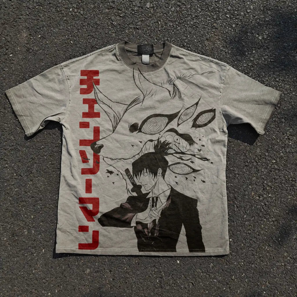 Fox Contract T-shirt - Aki Inspired Oversized Anime | White / s | Core Capsule