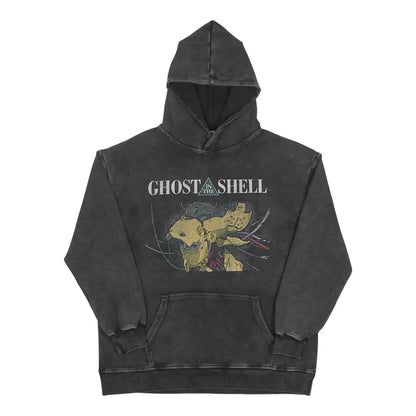 Ghost in the Shell Cyberpunk Hoodie - Masamune Shirow Anime Streetwear | Black / s | Core Capsule
