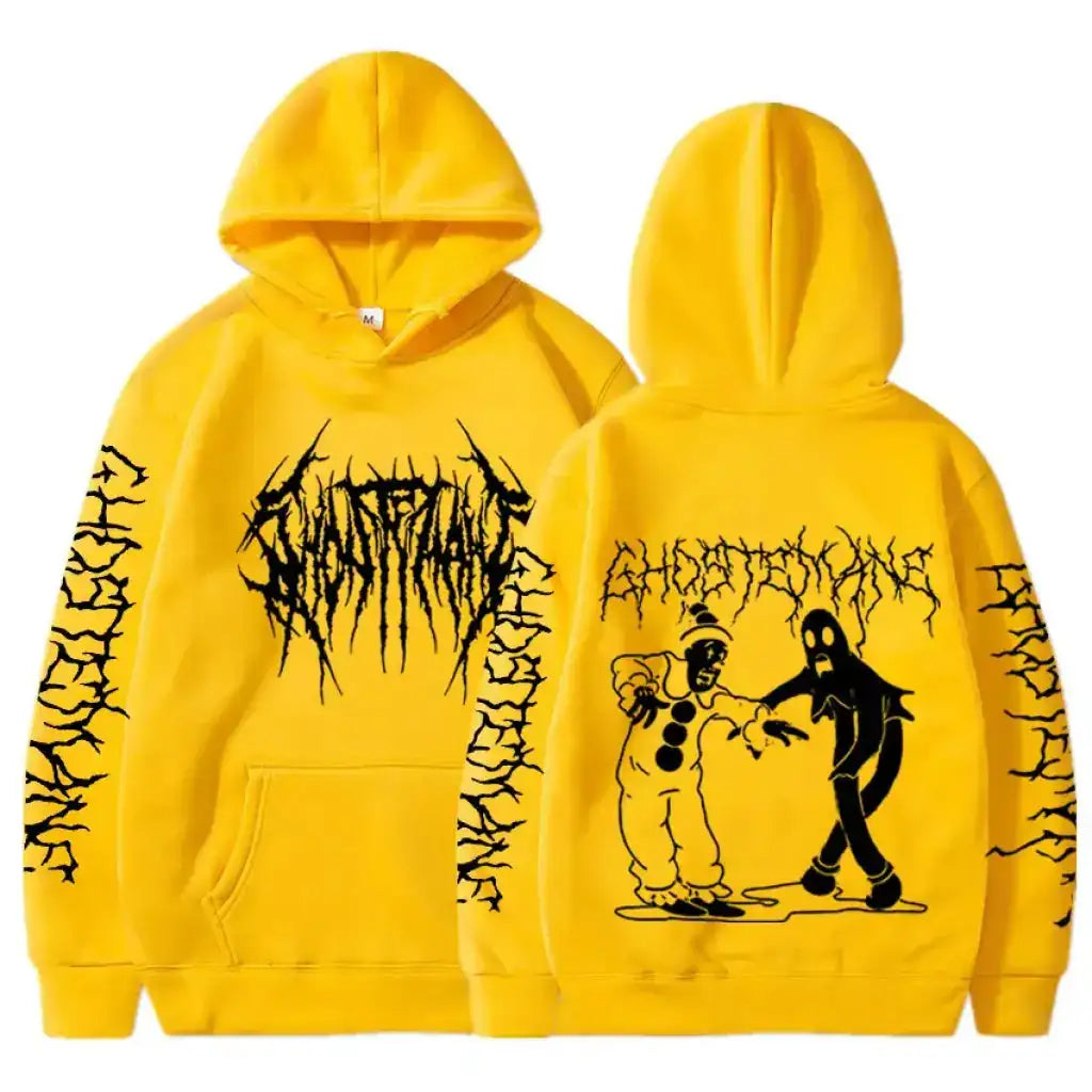 Ghost Mane Double Sided Print Hoodie | Yellow / s | Core Capsule