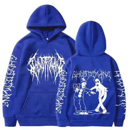 Ghost Mane Double Sided Print Hoodie | Blue / s | Core Capsule