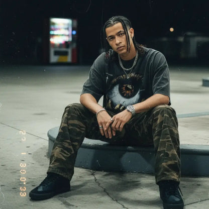 Omen Eye Oversized Graphic Tee – Black Vintage Cotton | Core Capsule