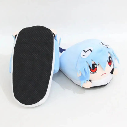 Rei Ayanami Plush Slippers — Anime Indoor | Size 35-42 | Essentials