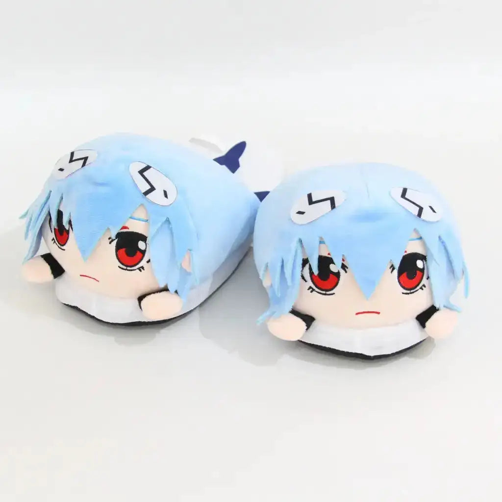Rei Ayanami Plush Slippers — Anime Indoor | Size 35-42 | Essentials
