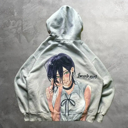 Reze ?Bomb Devil’ Heavyweight Hoodie – Ash Grey | Gray / m | Core Capsule