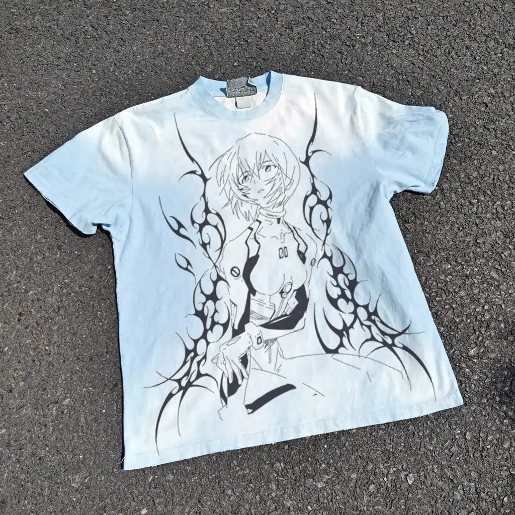 Silent Vessel T-shirt - Rei Inspired Oversized Anime | White / s | Core Capsule