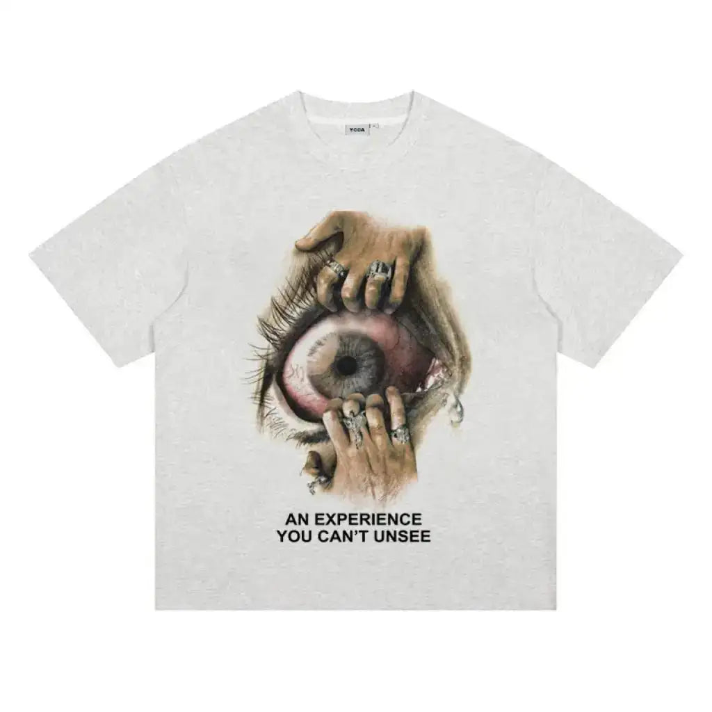 Veil of Sight Oversized Graphic Tee – Vintage Washed Cotton | Gray / s | Core Capsule