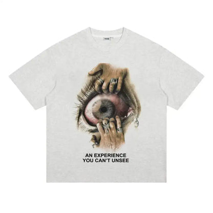 Veil of Sight Oversized Graphic Tee – Vintage Washed Cotton | Gray / s | Core Capsule