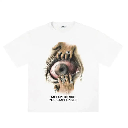 Veil of Sight Oversized Graphic Tee – Vintage Washed Cotton | White / s | Core Capsule