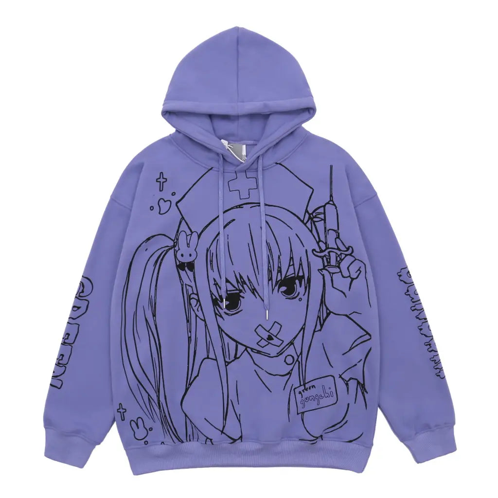 Void Listener Hoodie – Oversized Pullover | Purple / l | Core Capsule